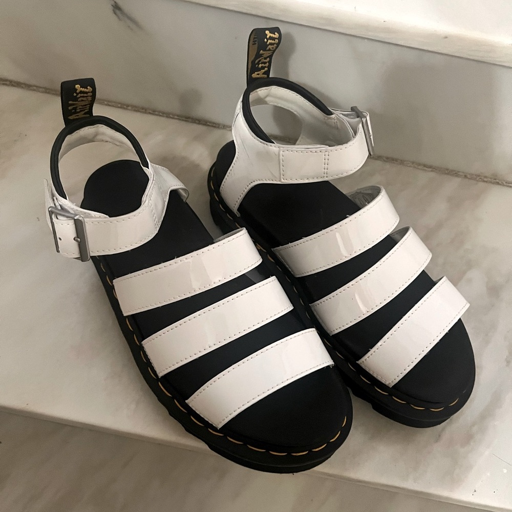 Dr. Martens Blaire Sandals Patent White